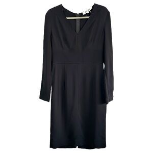 Diane Von Furstenberg‎ Long Sleeve V-neck Tailor Black Dress  Sz 8